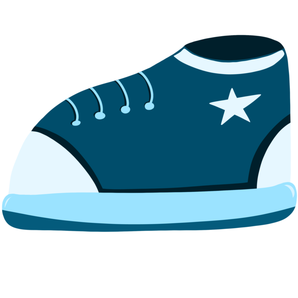 Shoe icon with blue and white star png