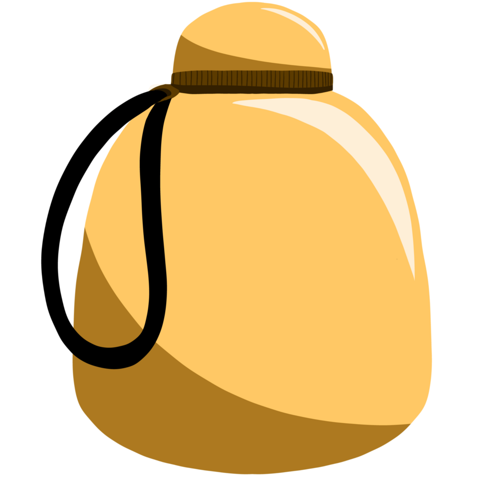 A yellow bag with a strap on it png