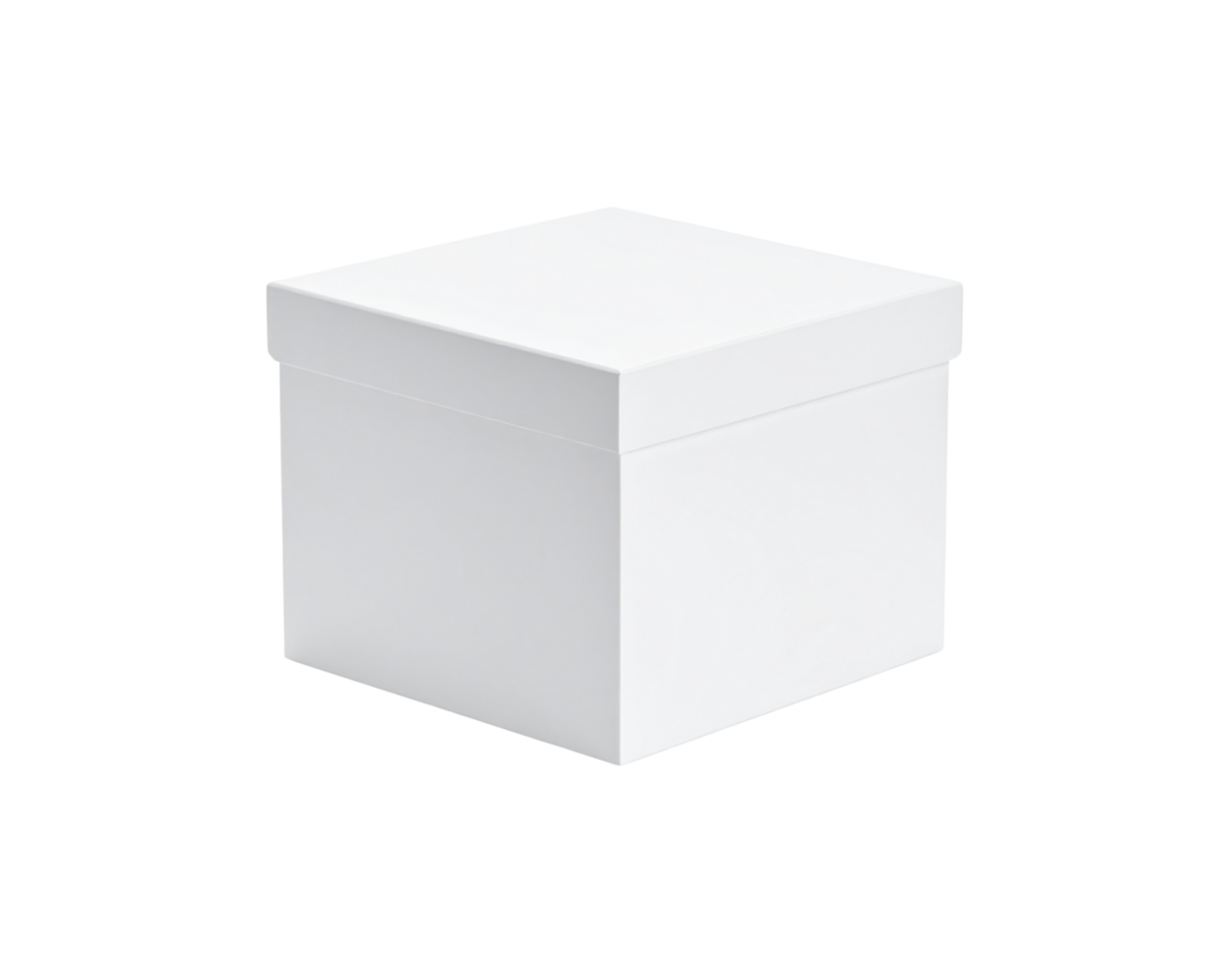 Square White Cardboard Gift Box with Lid Closed Blank. png