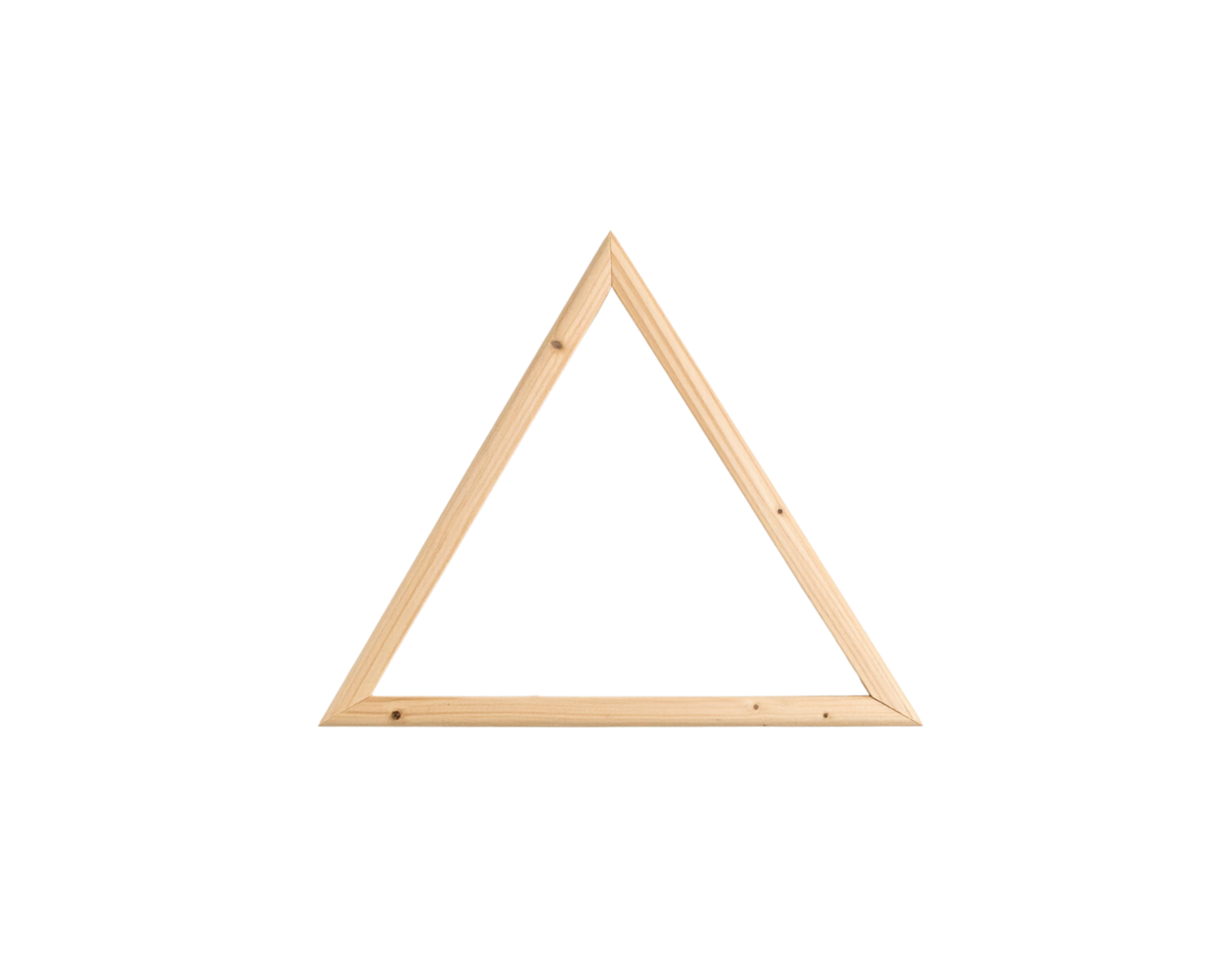 Simple Light Brown Wooden Triangular Frame. png