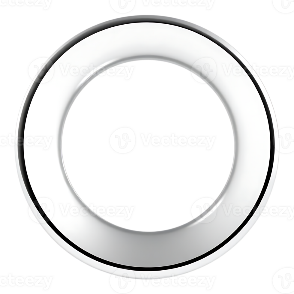 White 3D Ring on Transparent Background png