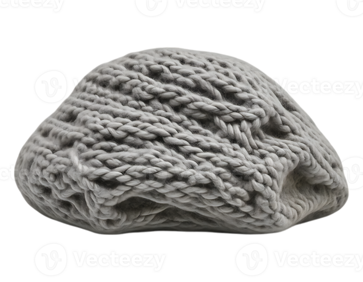 Close-up of a gray knitted wool hat png