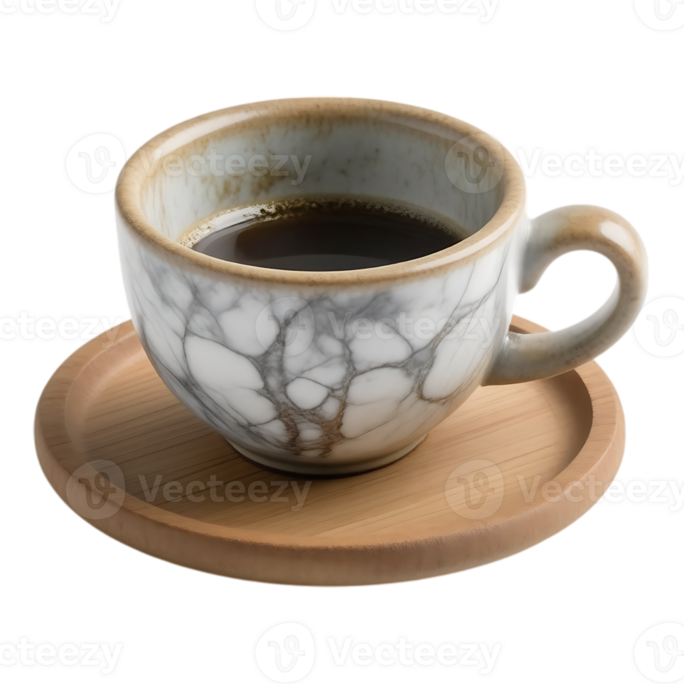 Coffee Cup and Saucer on Wooden Surface png