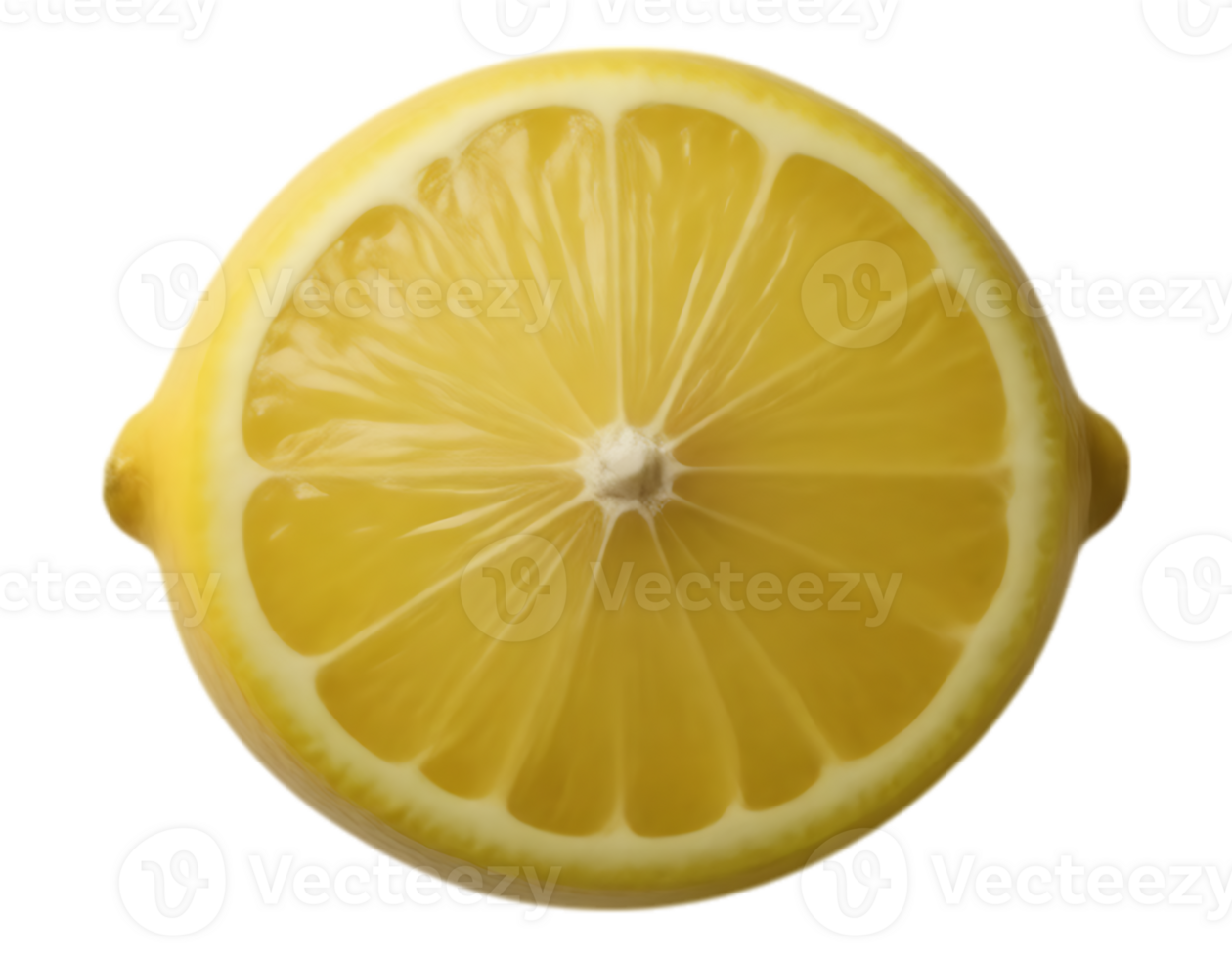 A perfectly sliced lemon, a vibrant and refreshing citrus fruit. png