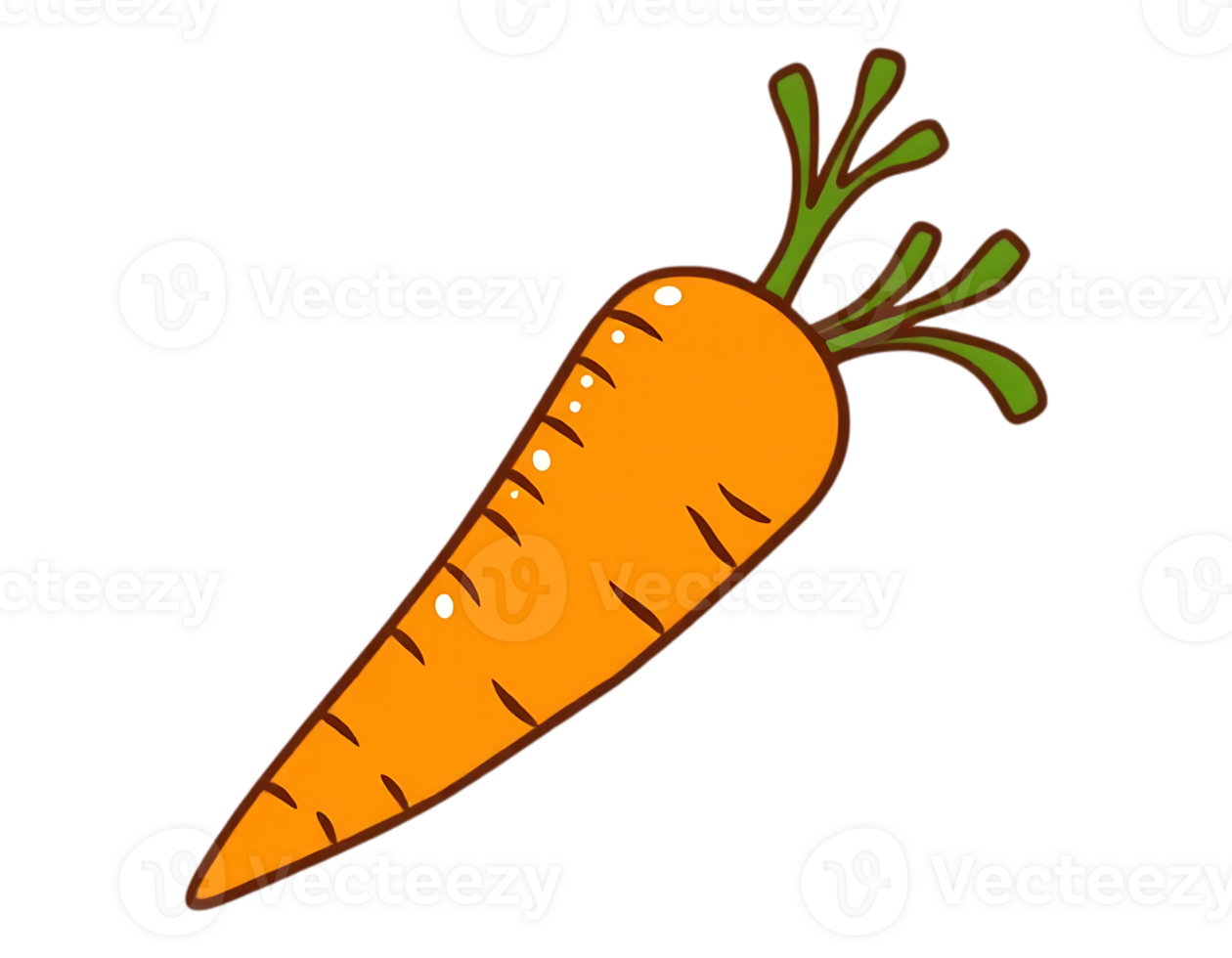 Cartoon Carrot on Transparent Background png