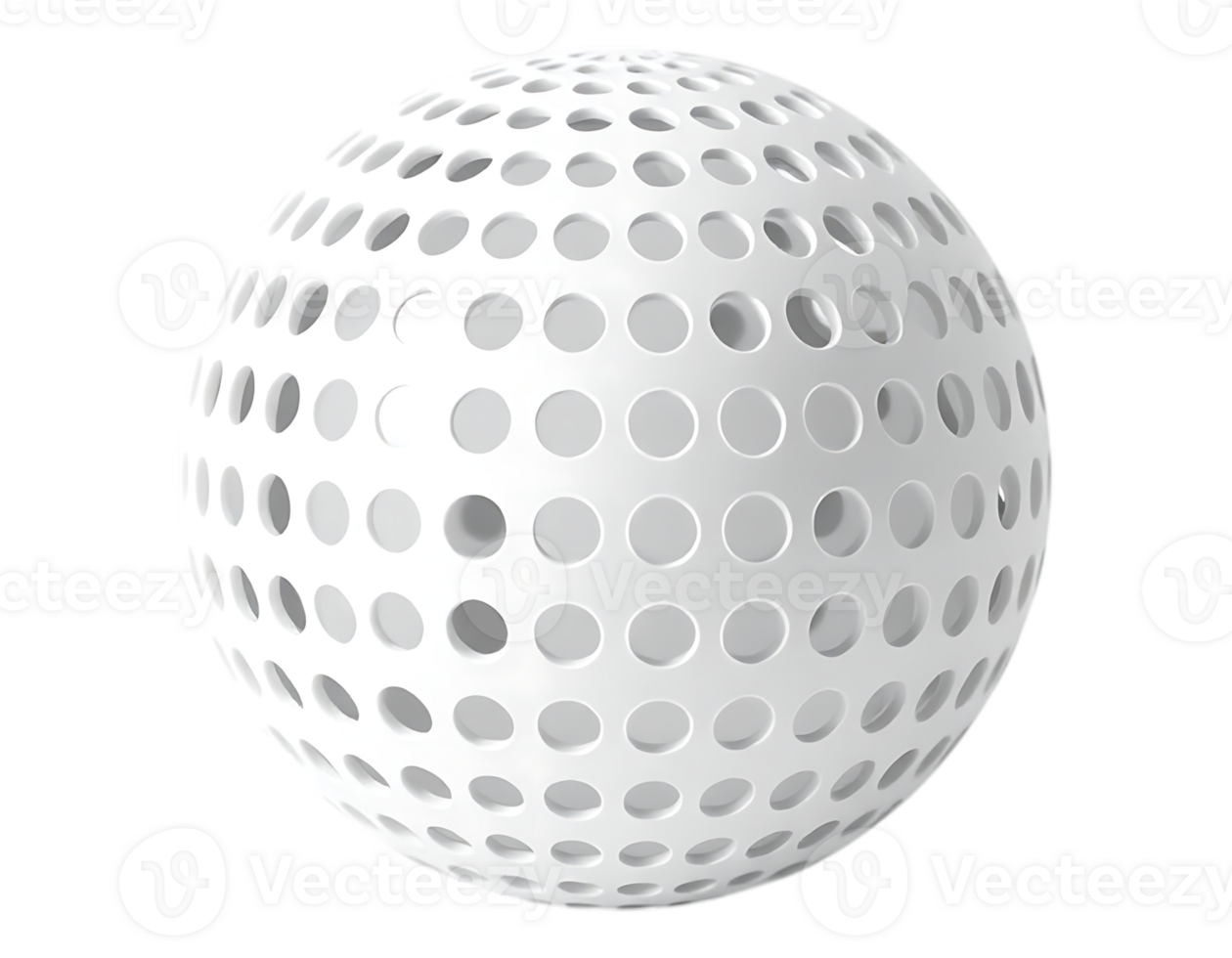 3D Perforated Sphere Rendered on Transparent Background png