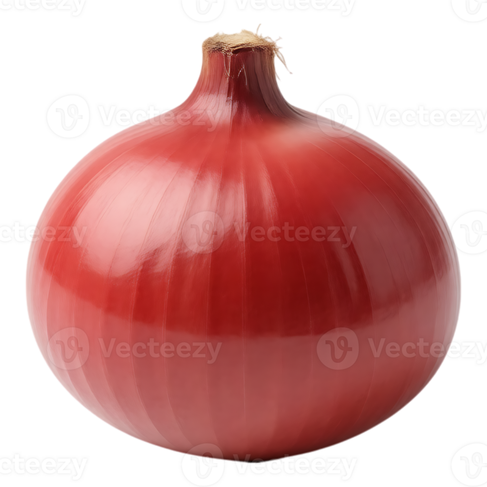 A vibrant, perfectly formed red onion, isolated on a transparent backdrop. png