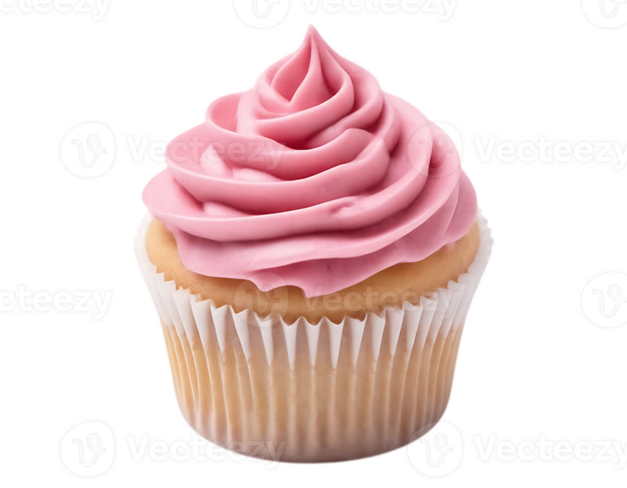 Delicious Frosted Cupcake with Pink Icing on Transparent Background png