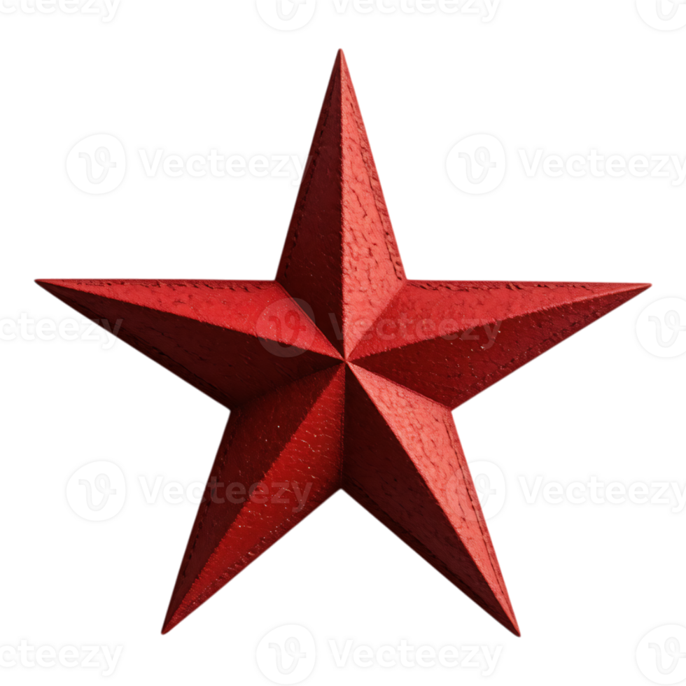 Vibrant Red Star Ornament png