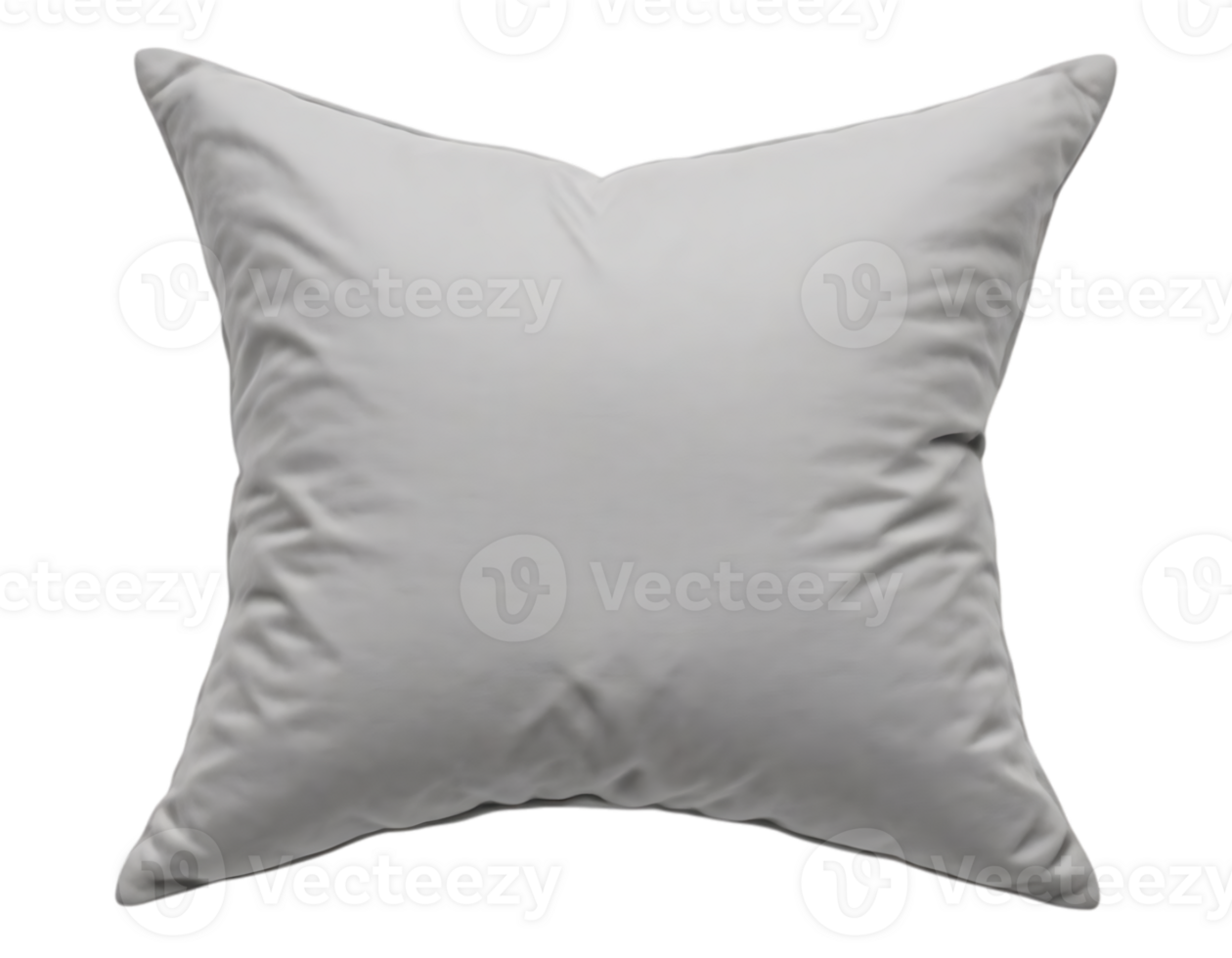 Close-up of a soft grey pillow isolated on a transparent background png