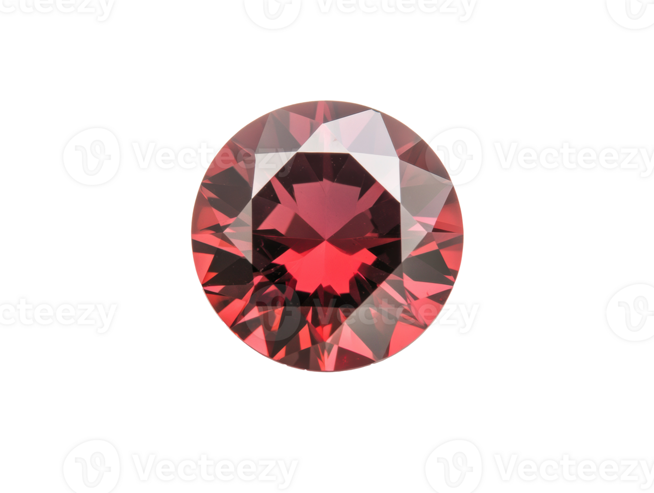 Stunning red gemstone with brilliant facets for jewelry design png