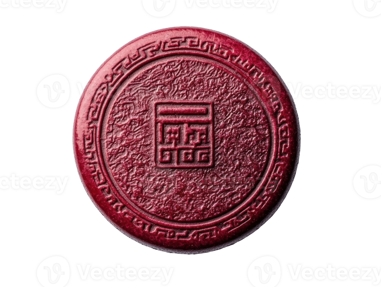 Red wax seal with detailed design for documents and invites png