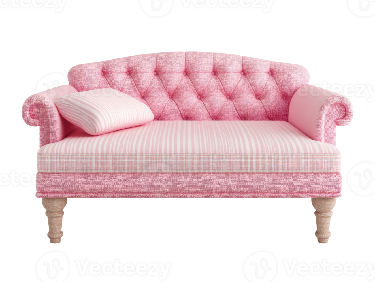 Charming pink tufted couch for cozy living room decor png