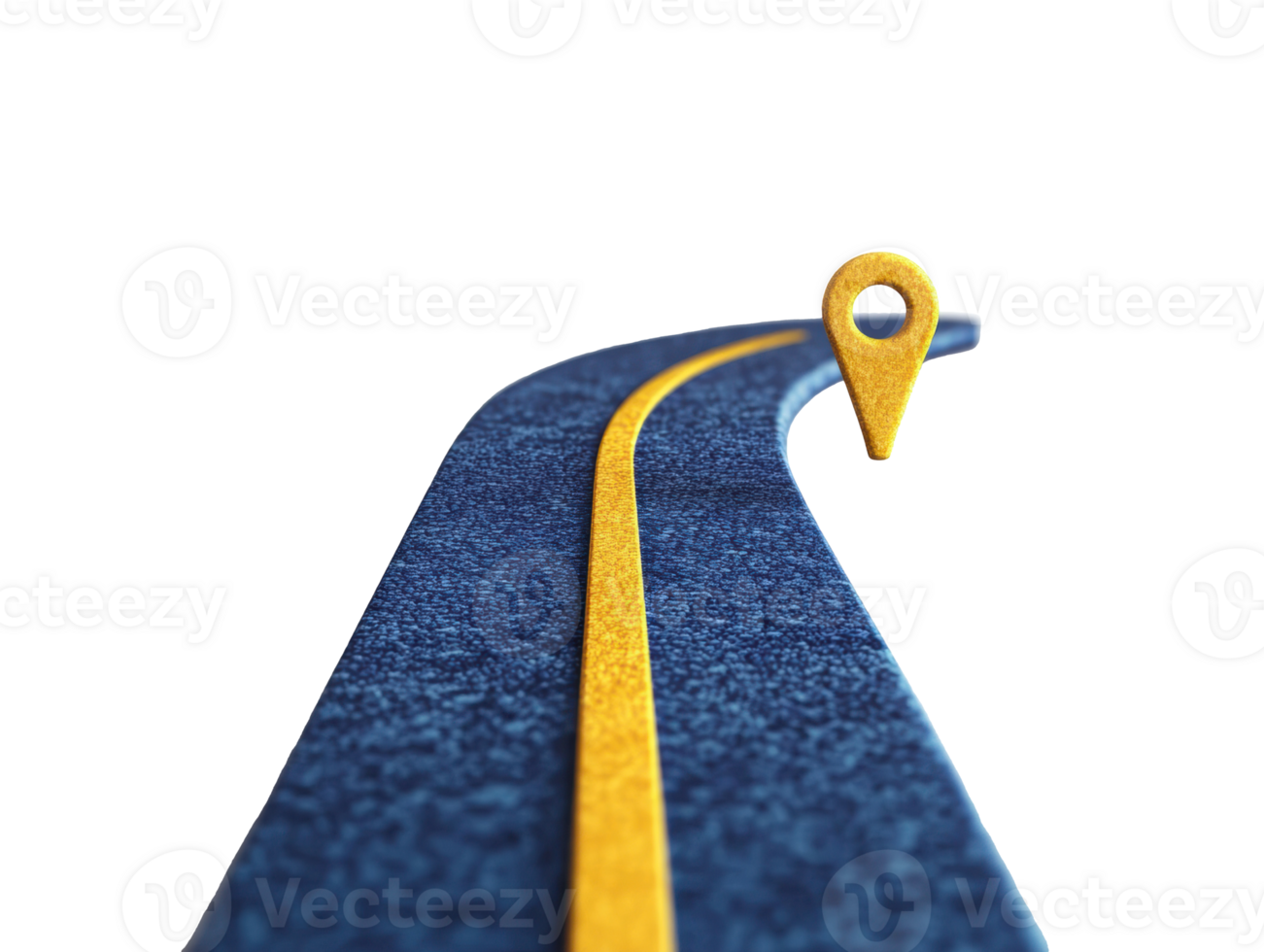 Road to discovery with location marker on winding path png