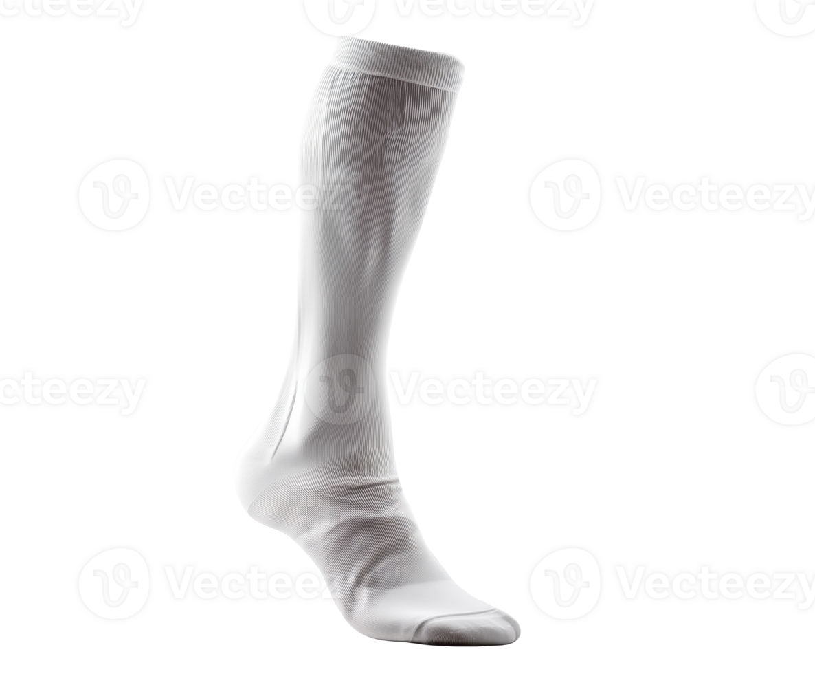 Sporty white compression sock for fitness lovers png