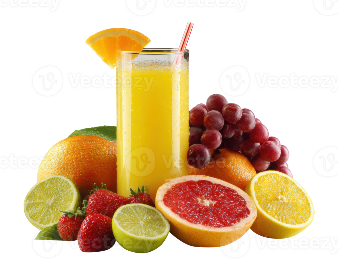 Refreshing citrus beverage with assorted fruits for summer enjoyment png
