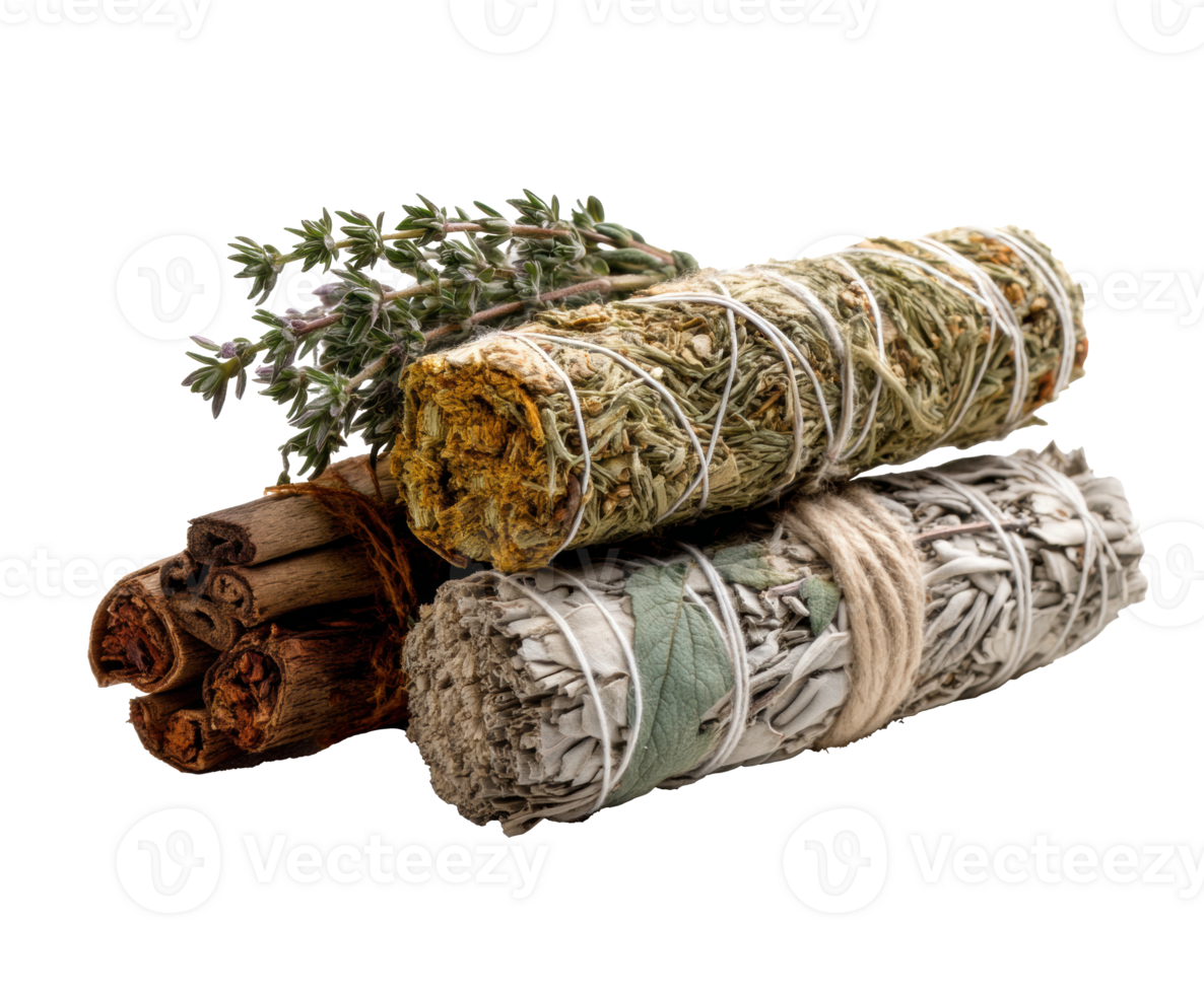 Herbal cleansing bundles for spiritual rituals and wellness practices png
