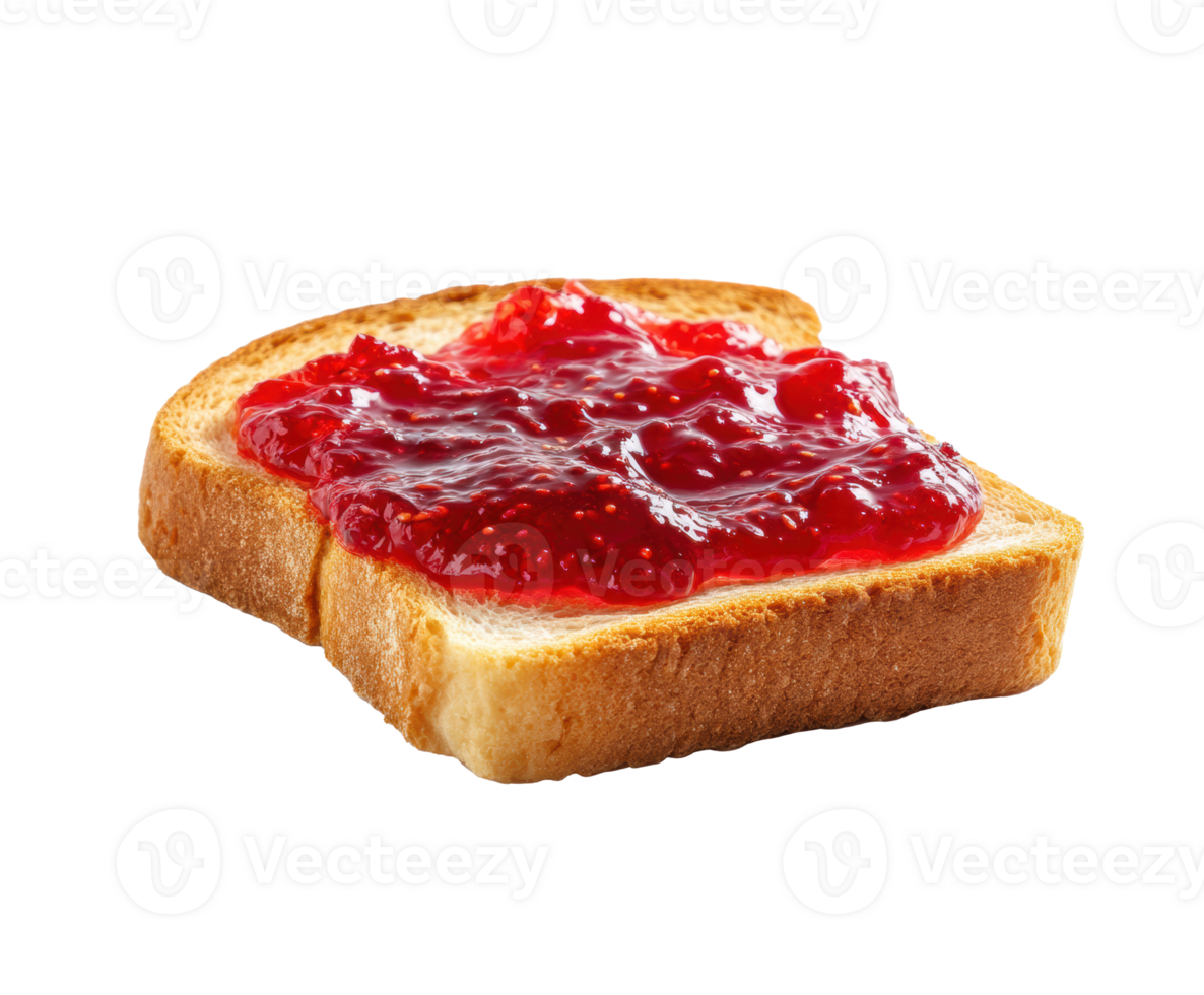 Delicious toast with raspberry jam for breakfast enjoyment png