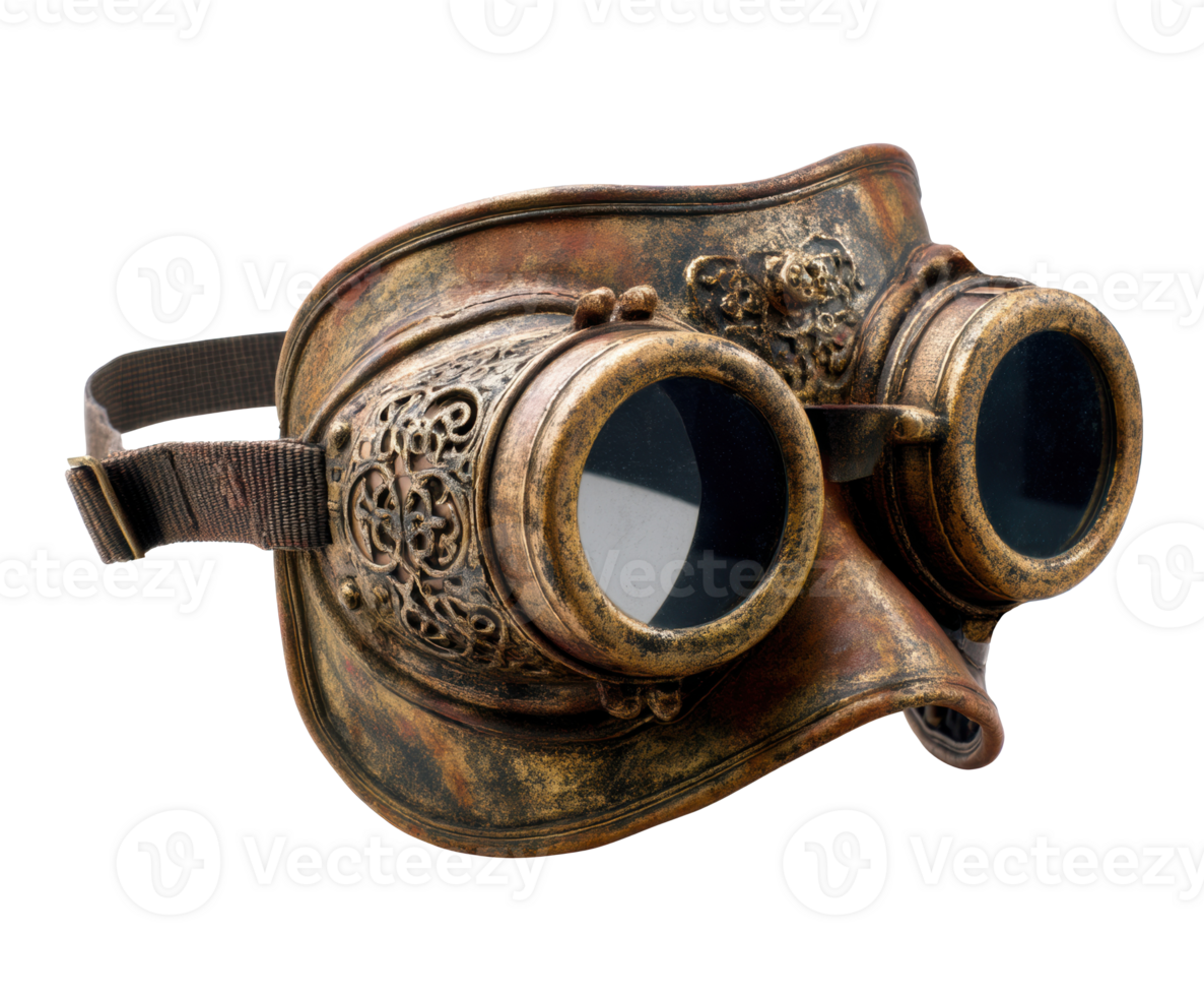 Vintage steampunk goggles for unique fashion and design projects png
