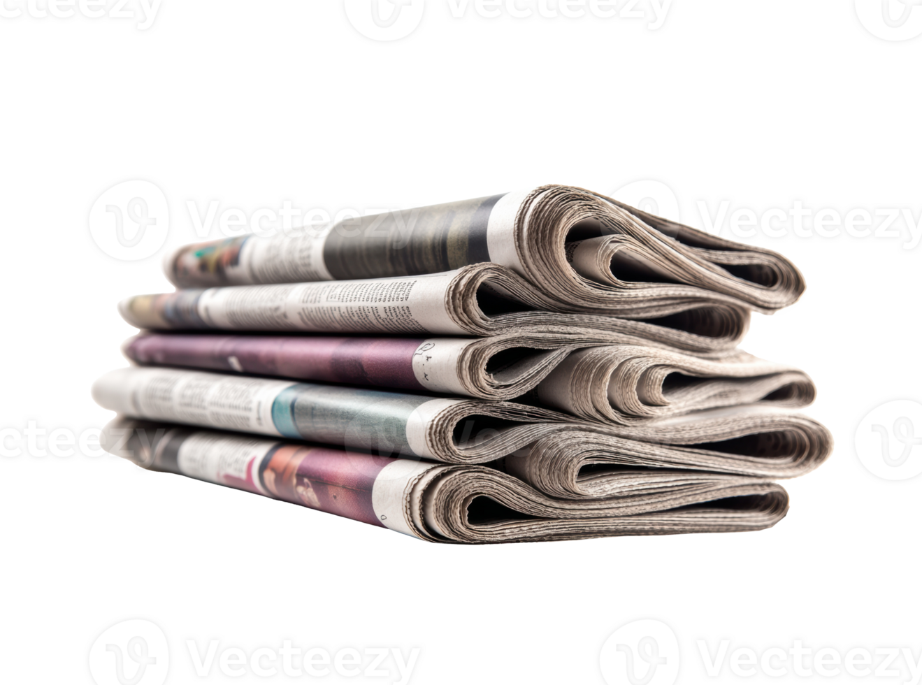 Newspaper stack on table ready for reading and information sharing png