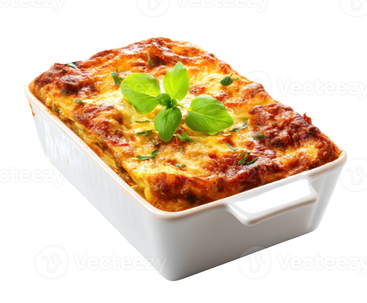 Delicious homemade lasagna with fresh herbs for savory meals png