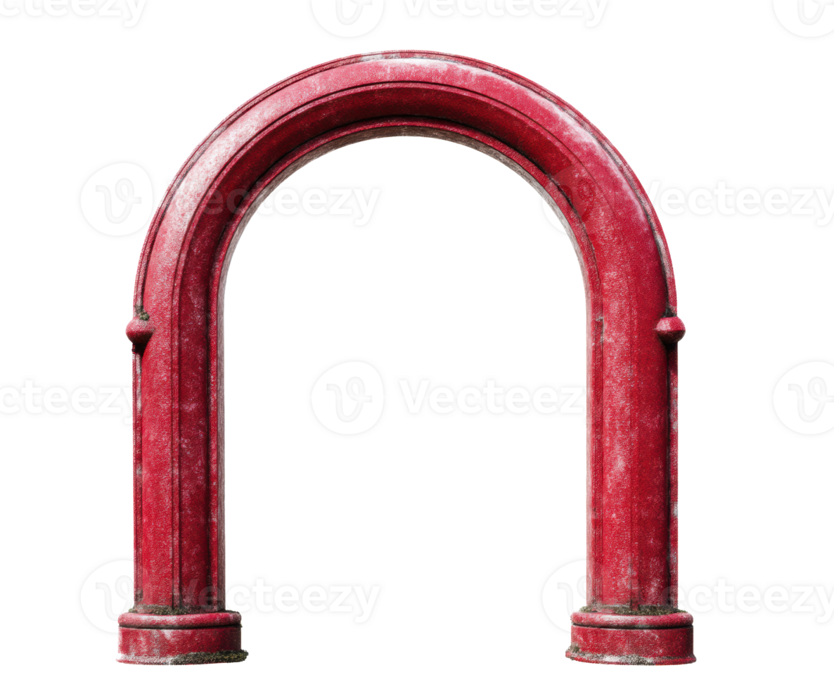 Elegant red archway design for event decoration and architecture png