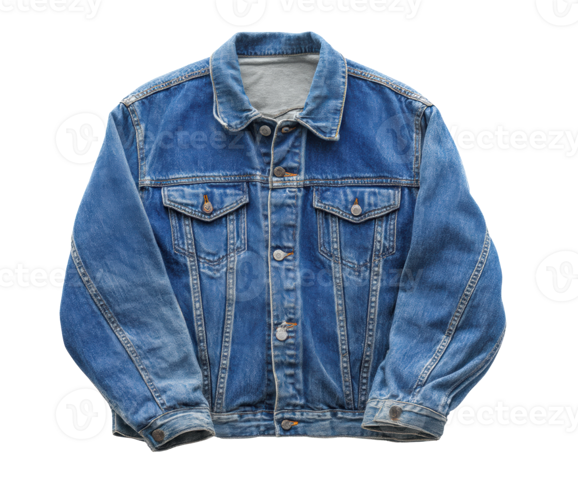 Casual denim jacket for stylish autumn looks or everyday wear png