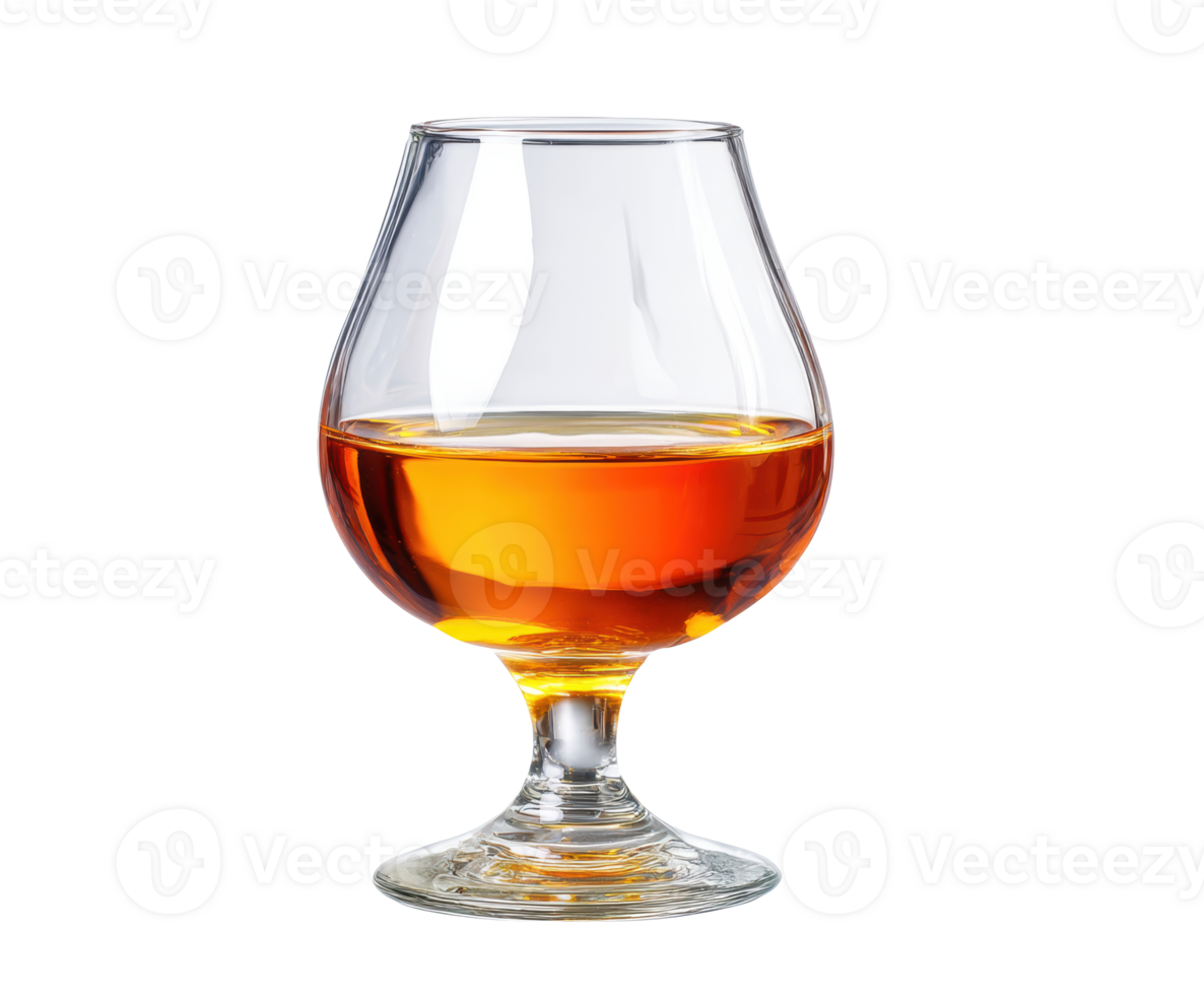 Elegant glass of amber liquor for tasting and celebration png