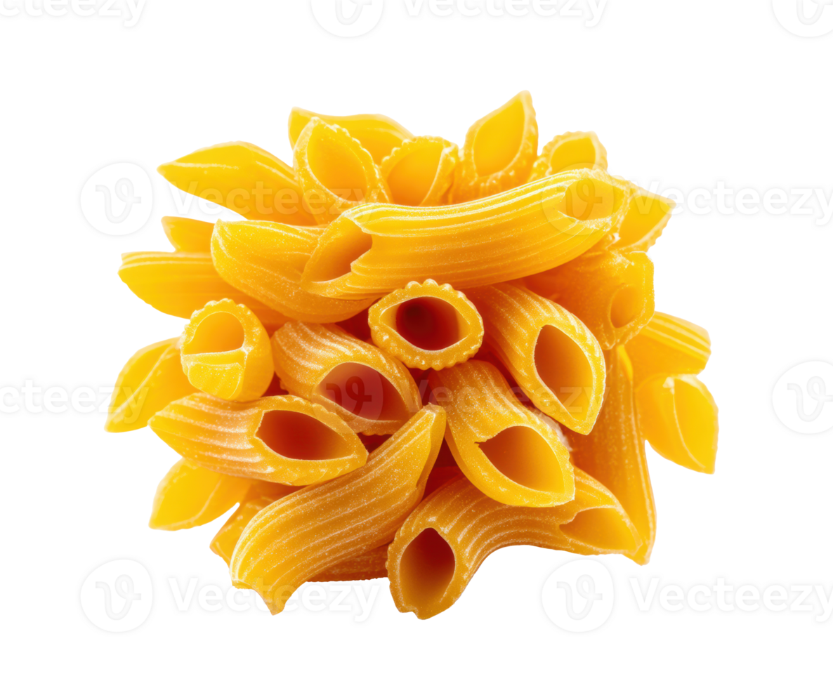 Delicious yellow pasta pile ready for cooking and serving png