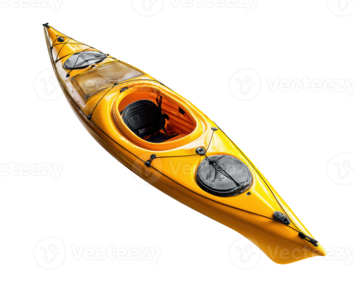 Bright yellow kayak design for outdoor adventure activities png