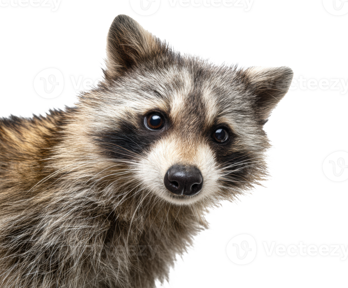 Curious raccoon exploring its surroundings in detail png