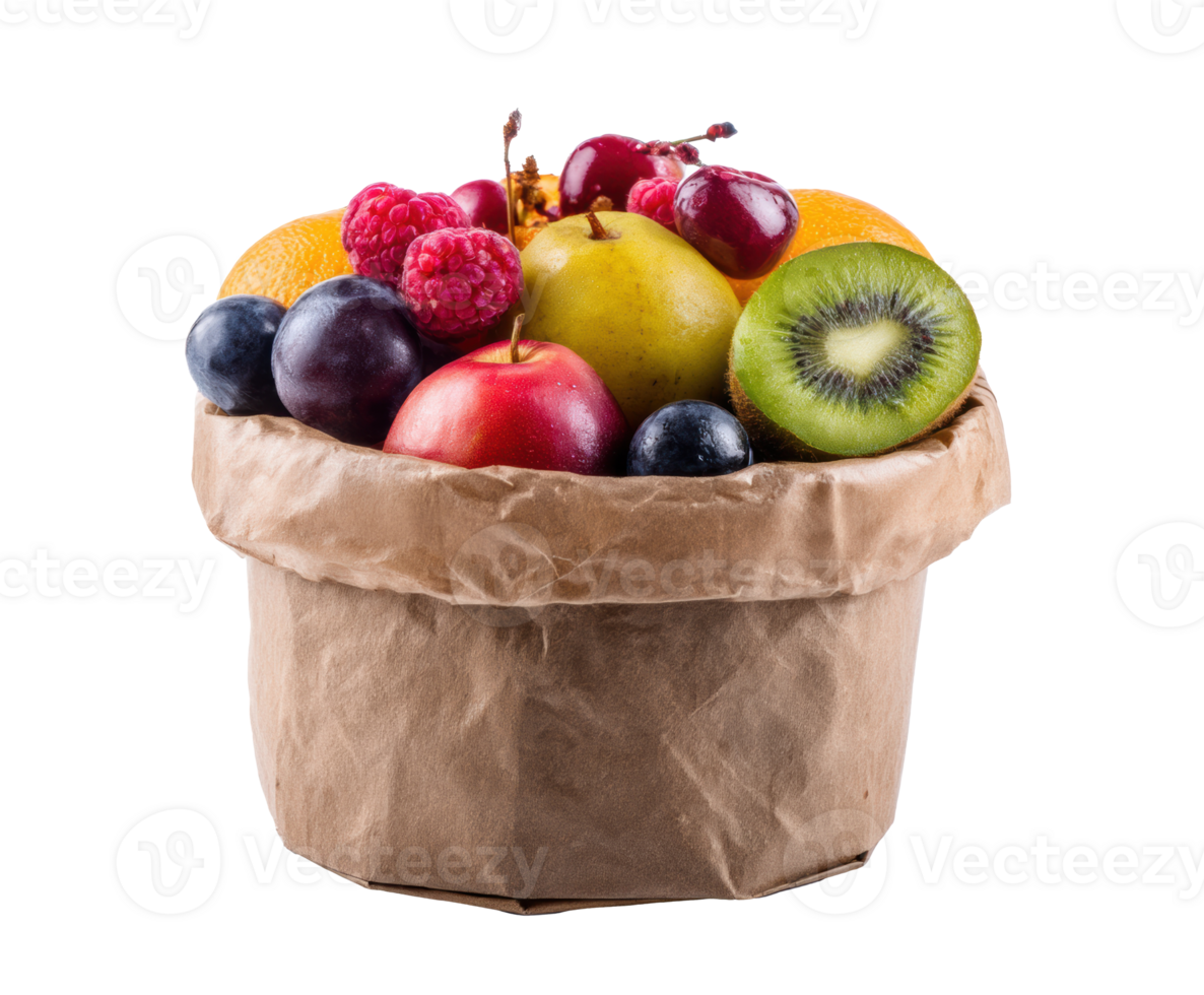 Colorful fruit basket for healthy eating and wellness lifestyle png