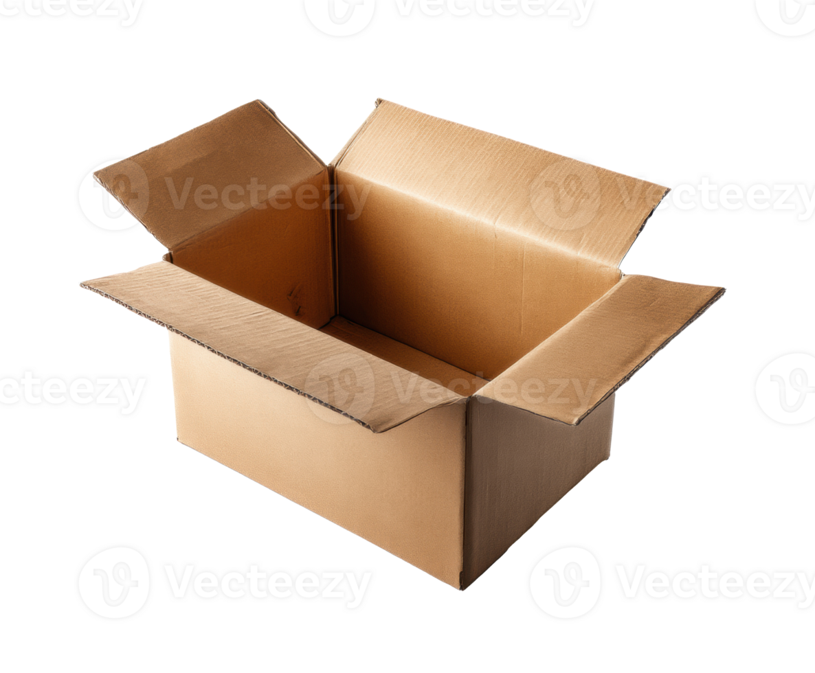 Empty cardboard box for packaging and storage use png