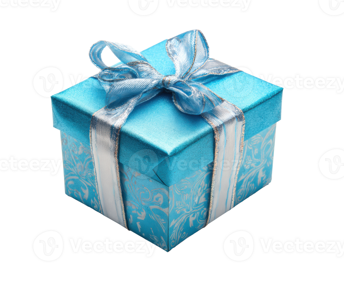 Gift box with blue ribbon for special occasions and celebrations png