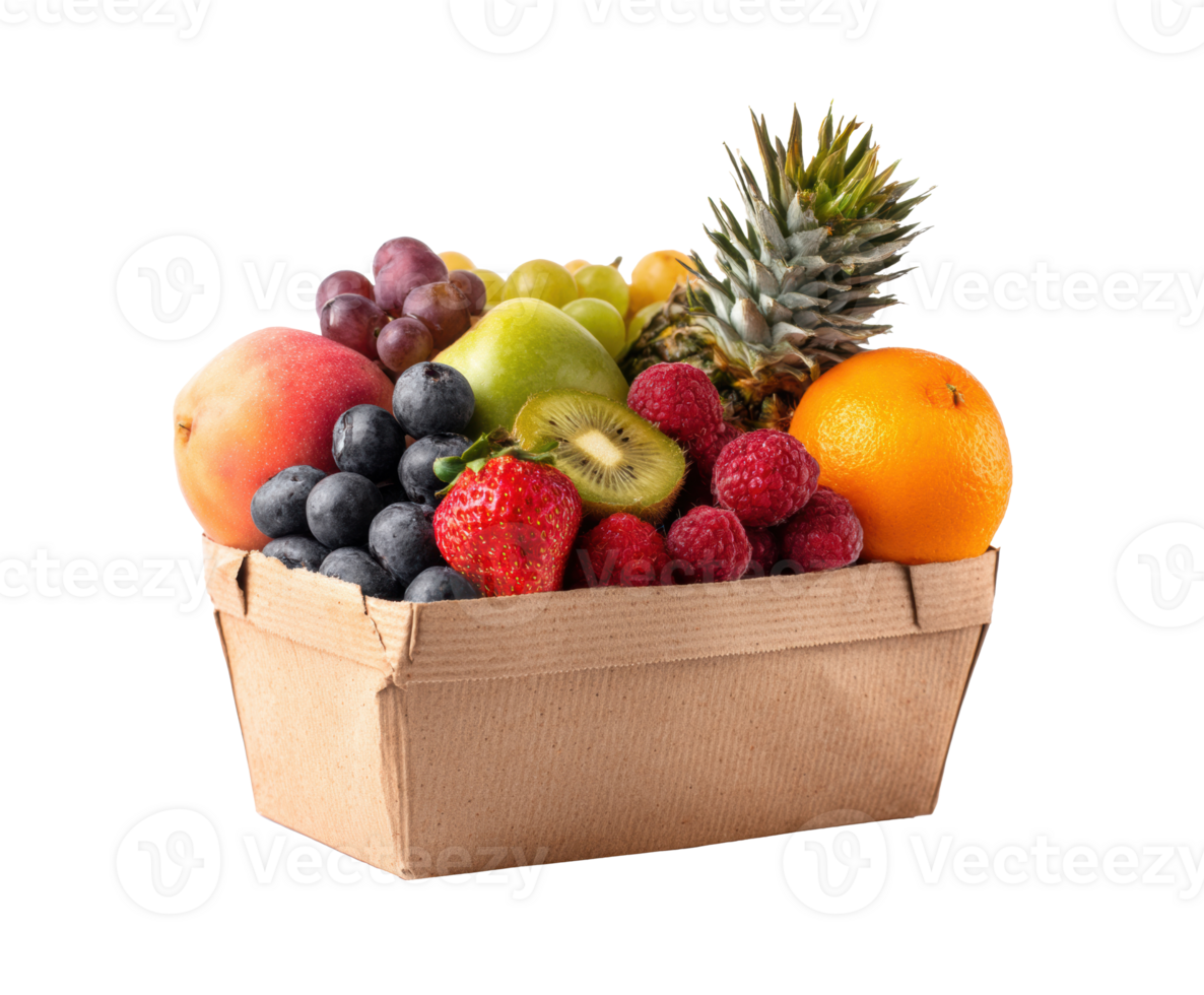 Fresh fruit basket for healthy lifestyle and nutrition png