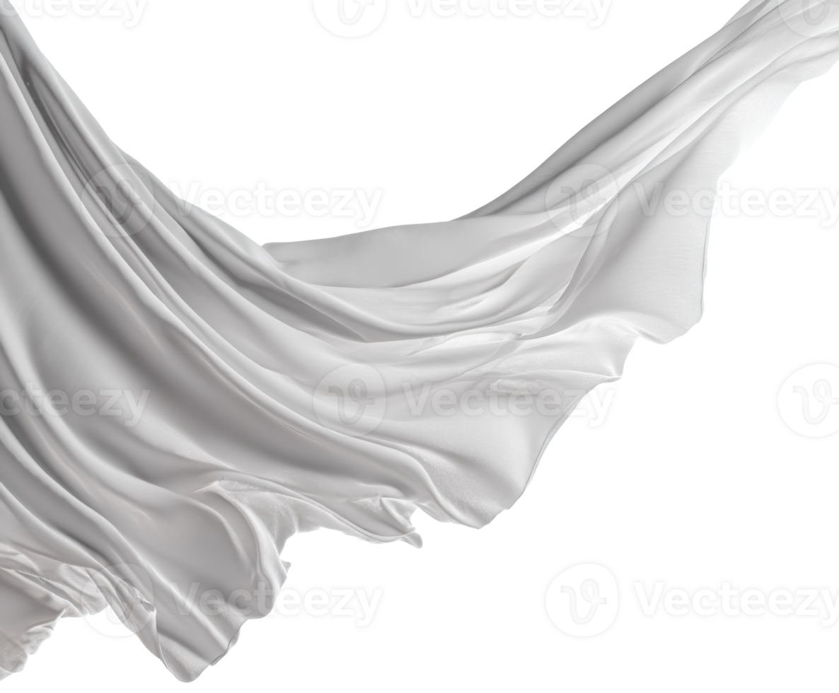 Flowing white fabric creates elegant texture for design projects png