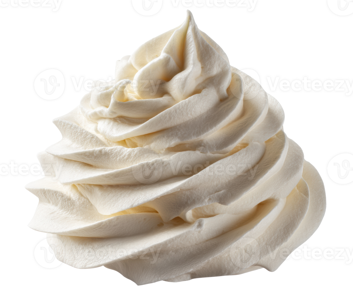 Creamy swirl of whipped cream for dessert toppings and drinks png
