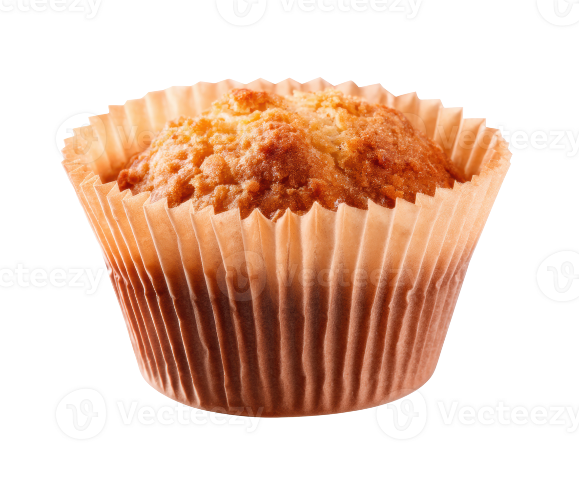 Freshly baked muffin in a paper liner on a clean surface png