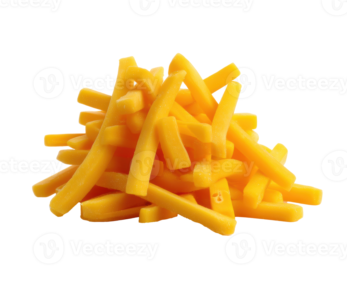 Bright yellow cheddar cheese sticks for snacking and cooking png