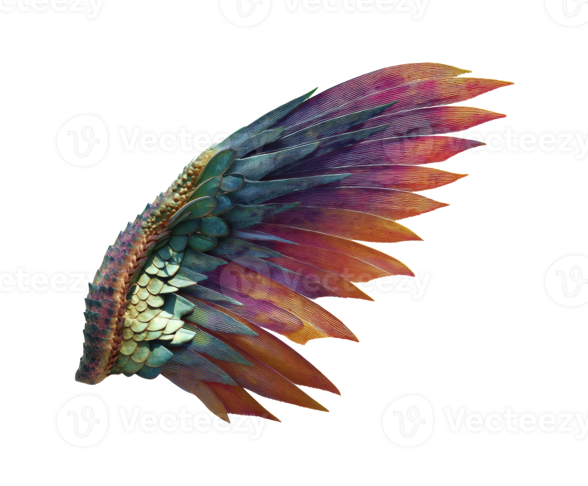 Vibrant dragon wing design for creative projects and fantasy themes png