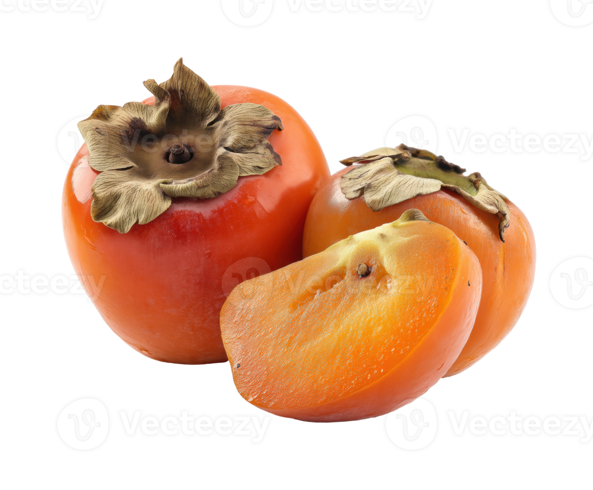 Ripe persimmons ready for culinary use and healthy snacking png