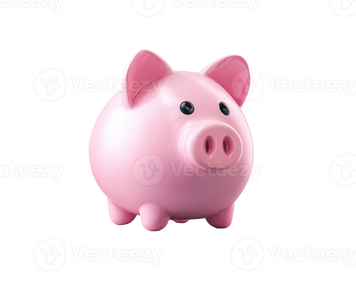 Cute piggy bank for saving money and financial planning png
