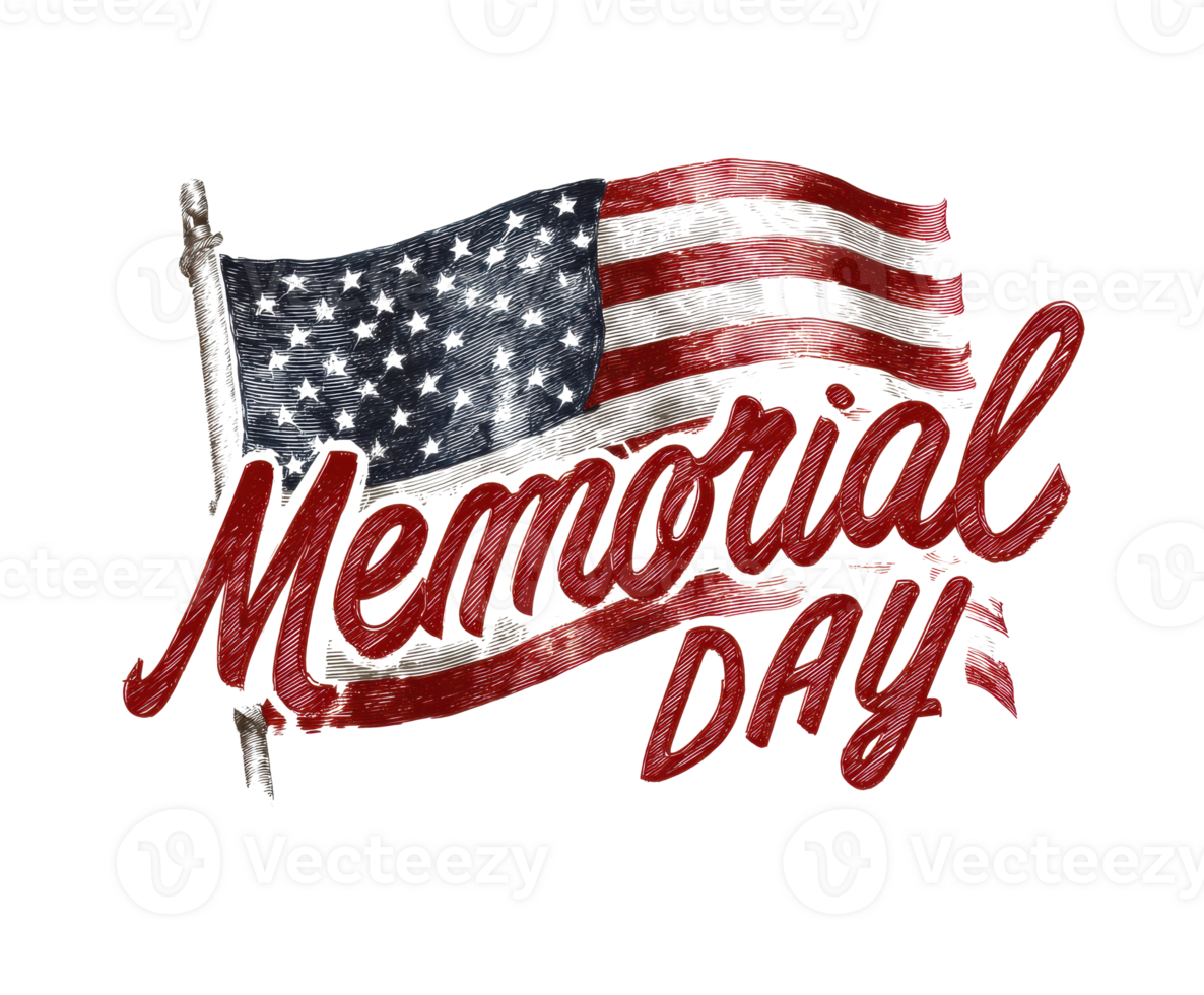 Celebrating Memorial Day with an American flag design png