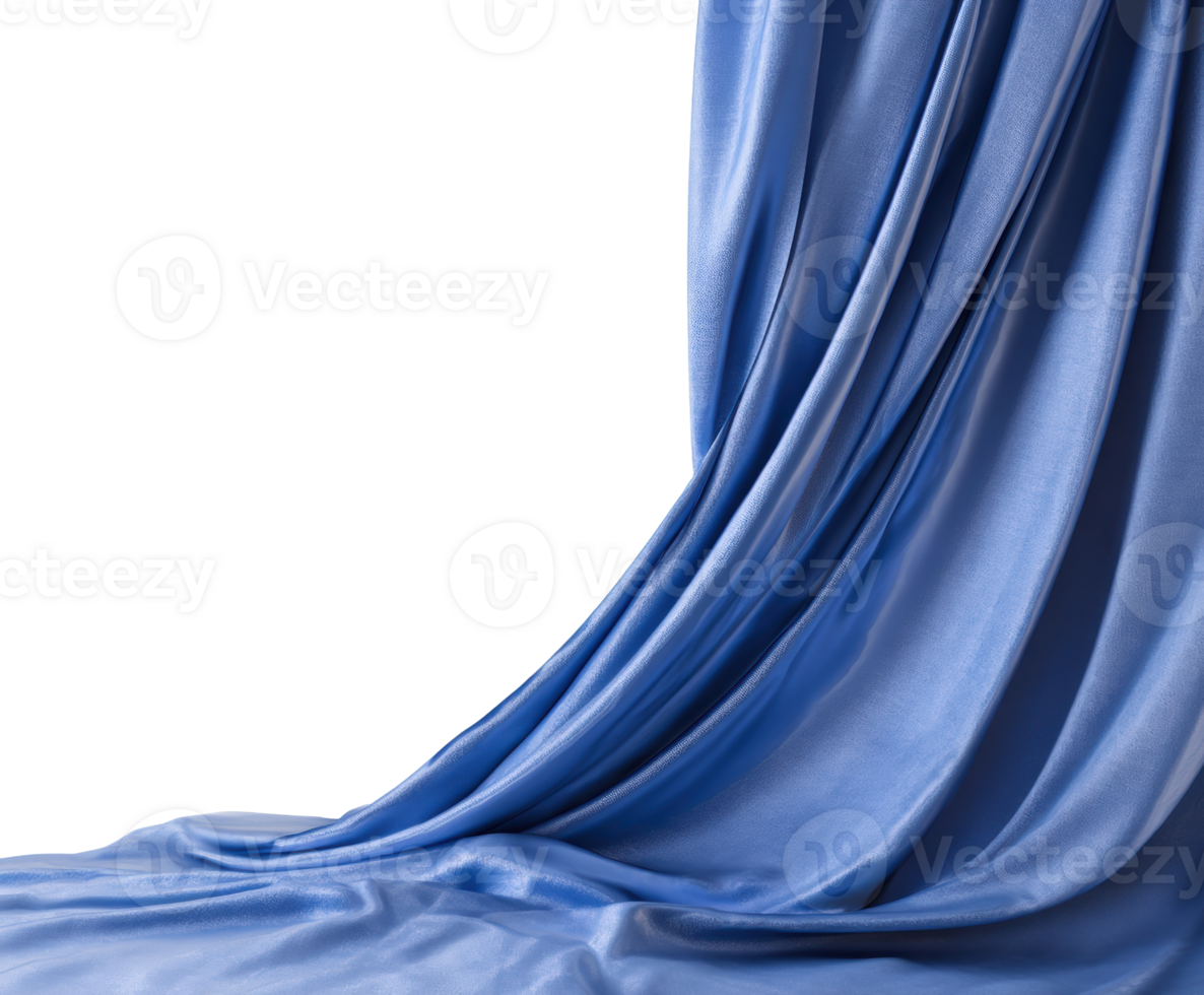 Elegant blue fabric gracefully flowing for design projects png