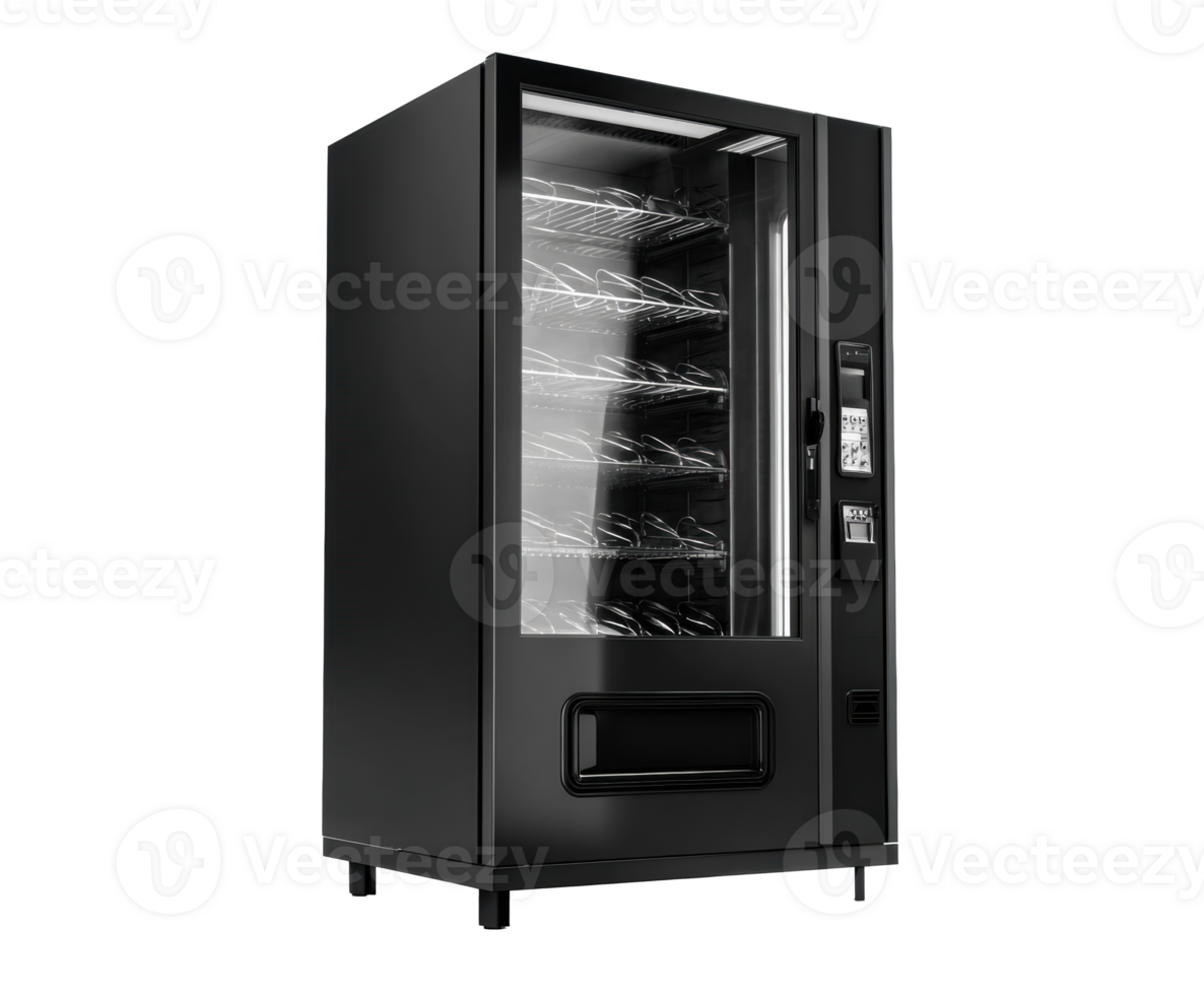 Modern vending machine for snacks and beverages in public space png