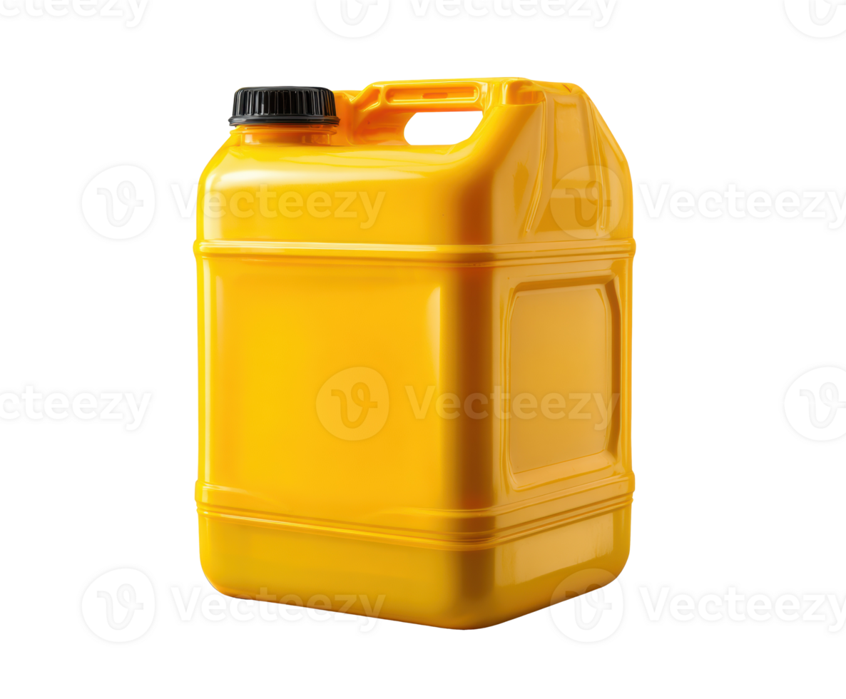 Bright yellow container for liquids used in various applications png