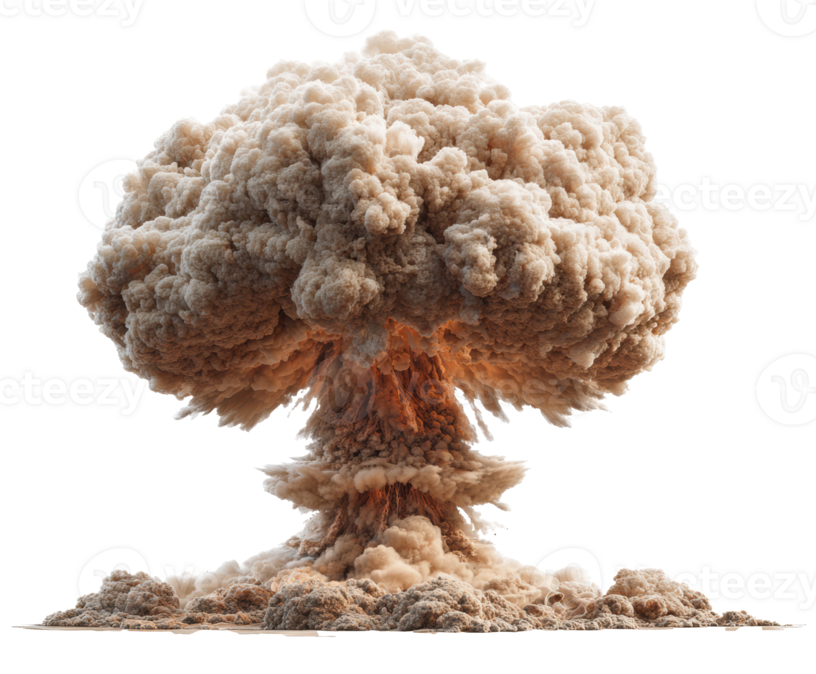 Explosion cloud rises dramatically during a nuclear event png