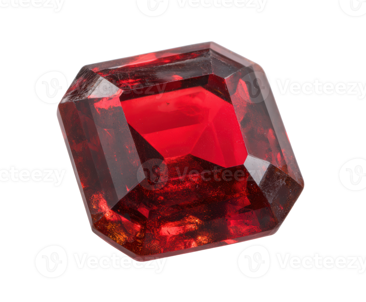 Brilliant red gemstone showcasing its exquisite cut and shine png