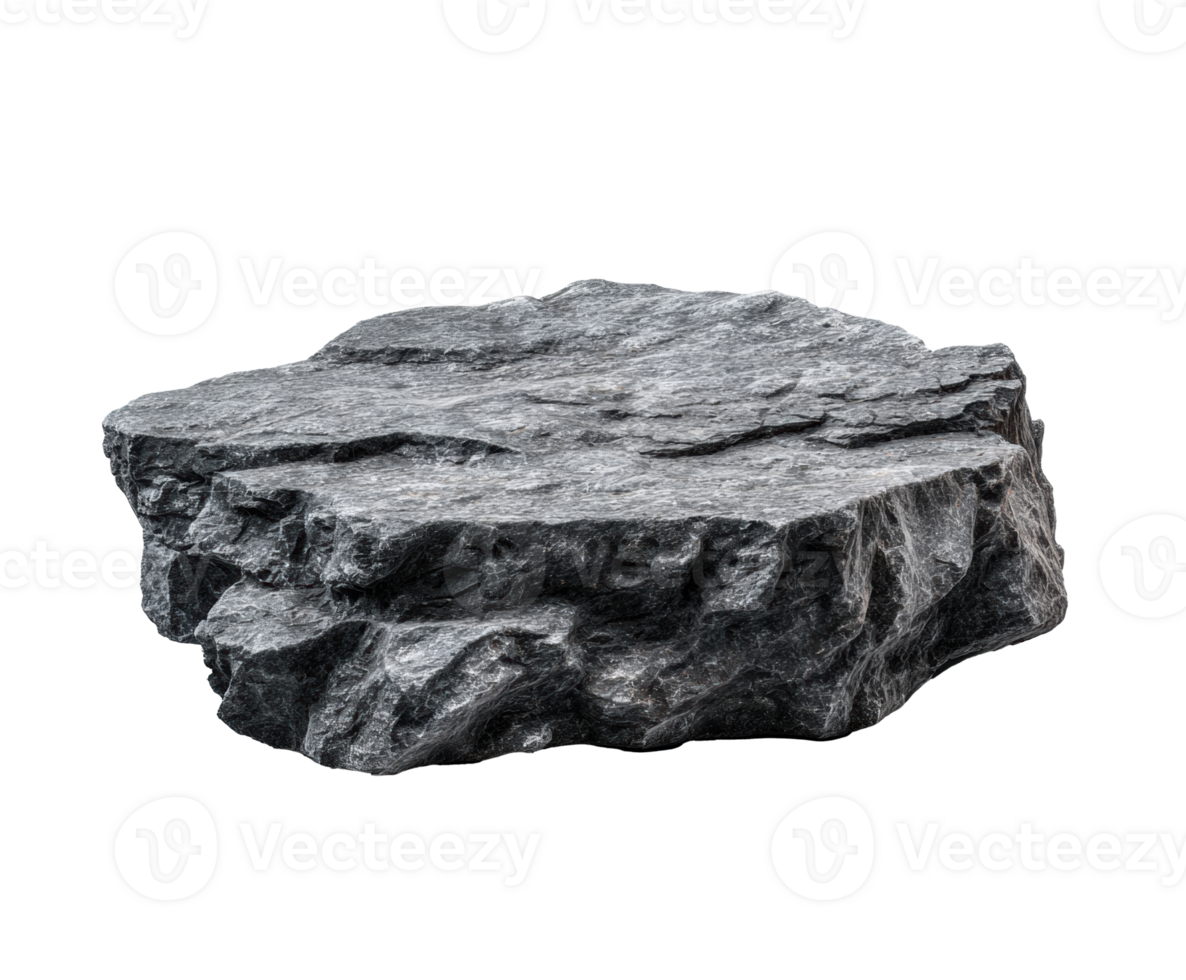 Textured black rock stone suitable for landscaping and decor png