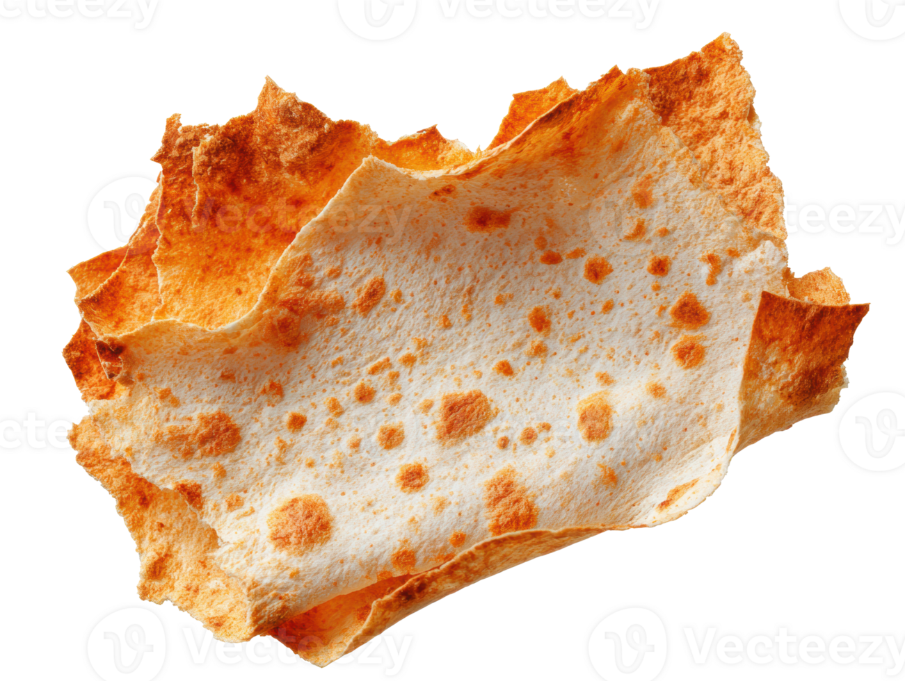 Crunchy flatbread with golden edges for culinary delight png